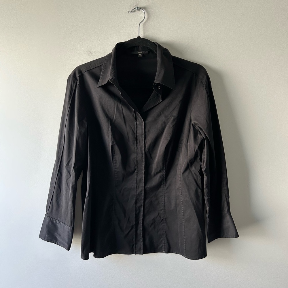 Boss Hugo Boss black long sleeve shirt top